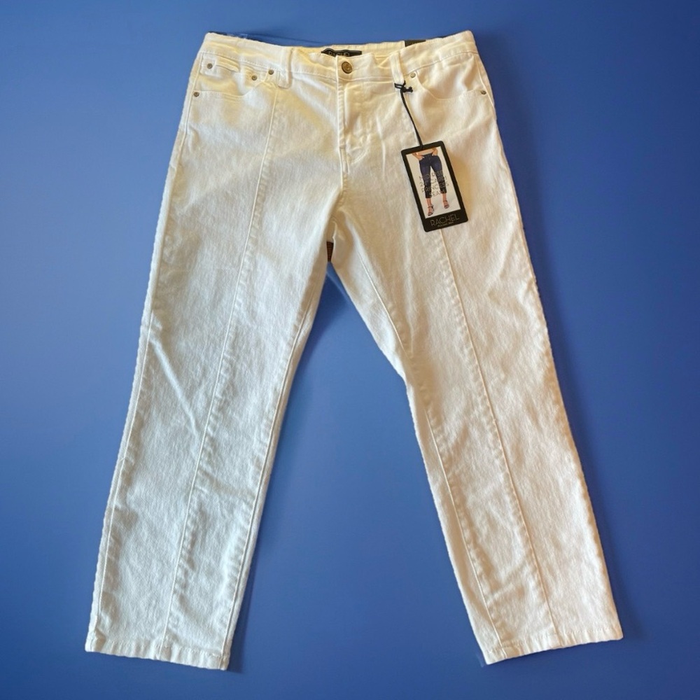 NWT Women’s Rachel Roy White Mid-Rise 24" Capri Princess Seam Sz 10/30